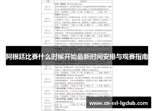 阿根廷比赛什么时候开始最新时间安排与观赛指南